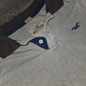 Hollister Men's Gray Polo Shirt